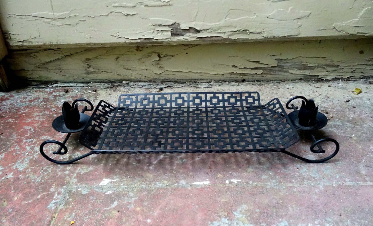 Vintage candleholder tray vanity tray candles jewelry holder Haute Juice