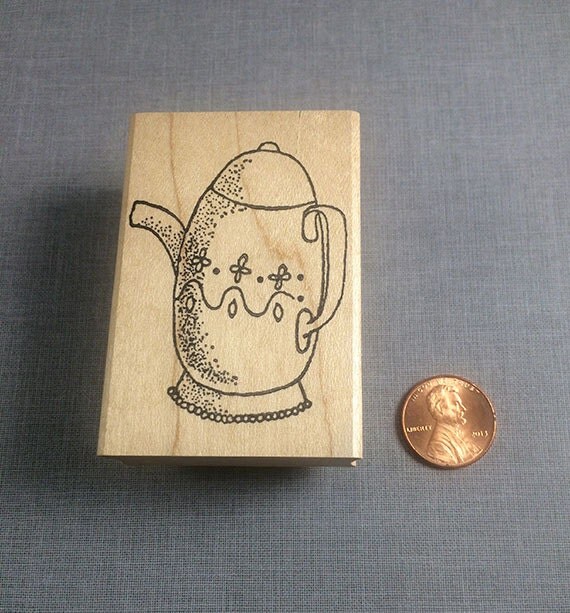Items similar to Teapot Rubber Stamp on Etsy