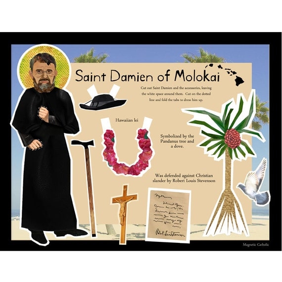 St Damien of Molokai The Leper Priest Catholic saint digital