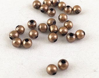 500pcs Antique Copper metal Base Round Spacer Beads 2mm Jewelry Findings