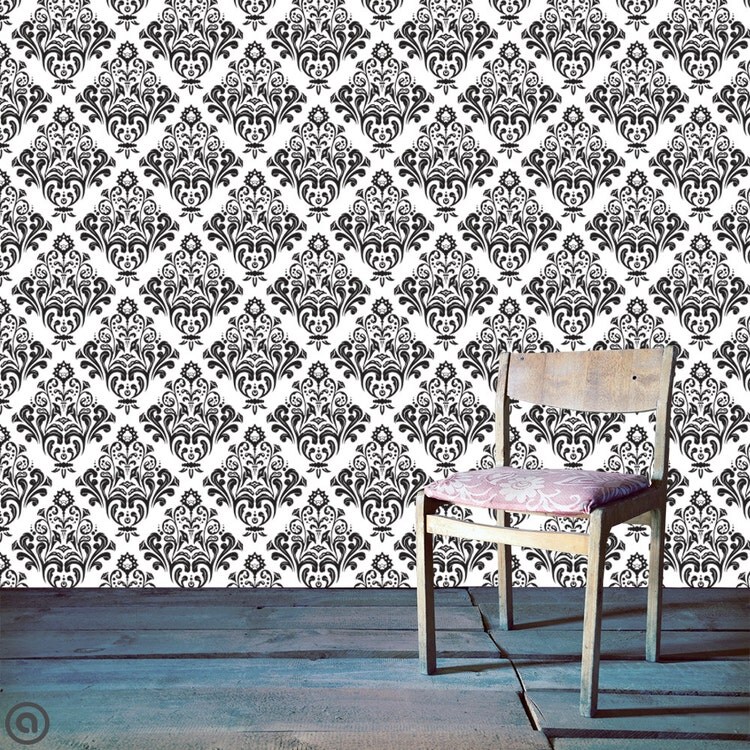 Removable Wallpaper Helen Damask Peel & Stick by AccentWallCustoms