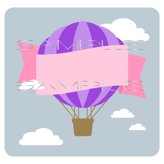 Download Hot Air Balloon with Banner SVG cut file for Silhouette