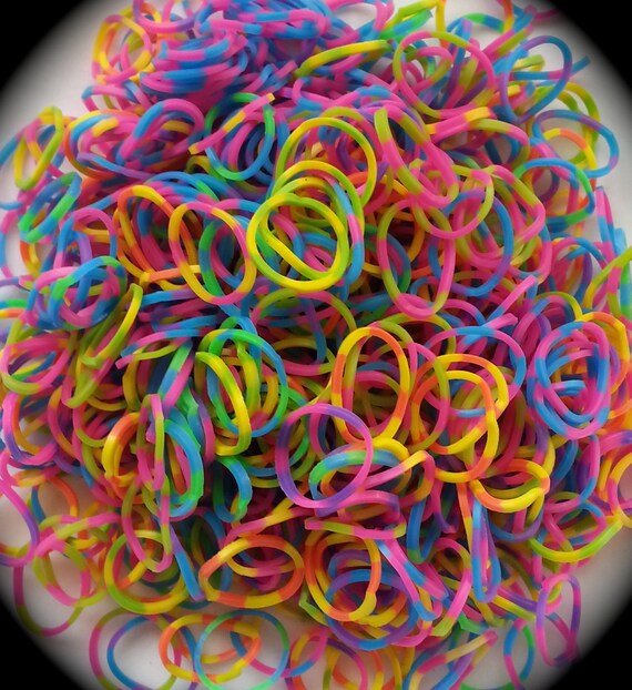 Mixed Colors TIE DYE Color Assort Rubber Bands by Chica4Crafts