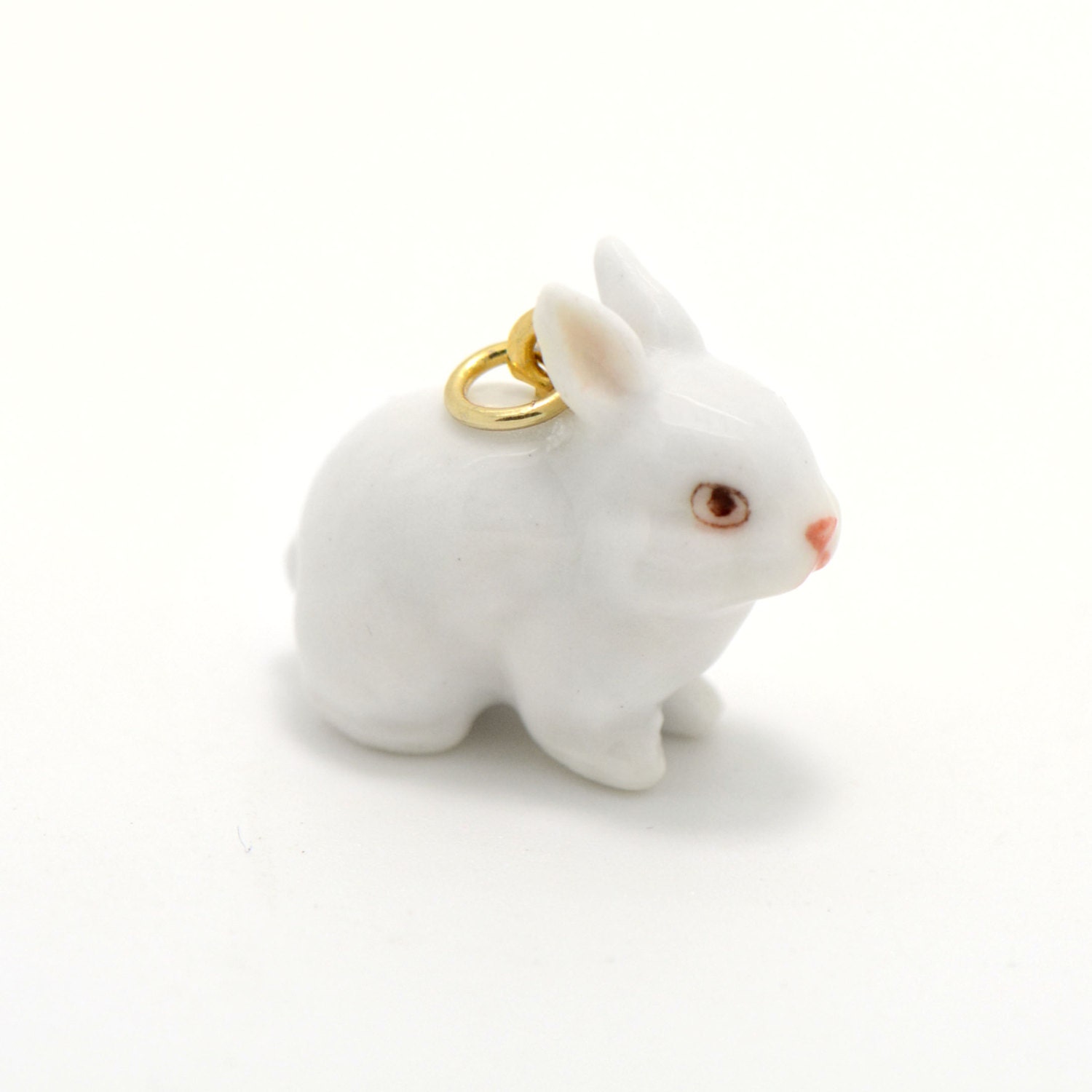 Miniature Ceramic White Rabbit Glass Terrarium Glass Filler