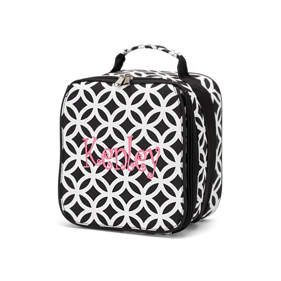 Black & White Lunch Bag for Girls Insulated Lunch by ItsyBitsyWear