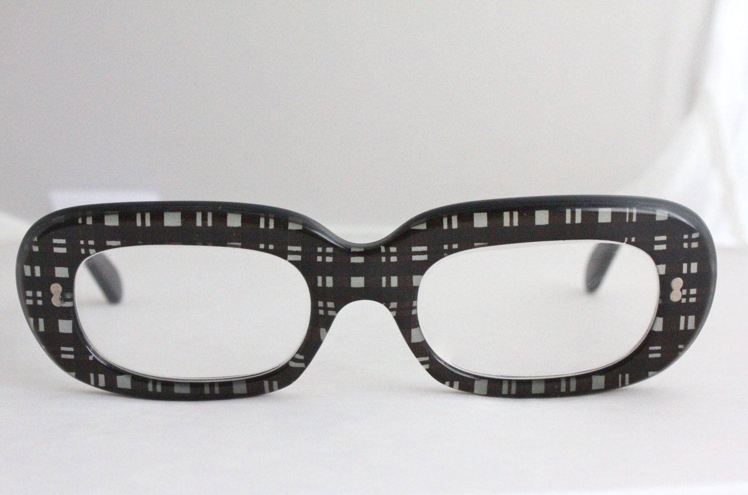 Vintage 50's Metallic Plaid Eyeglasses Frames by Sorocco on Etsy