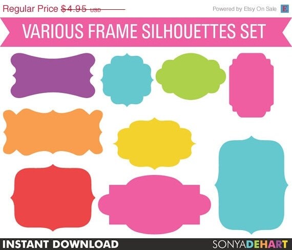 80% OFF Sale Clipart Digital Frames Clip Art by SonyaDeHartDesign