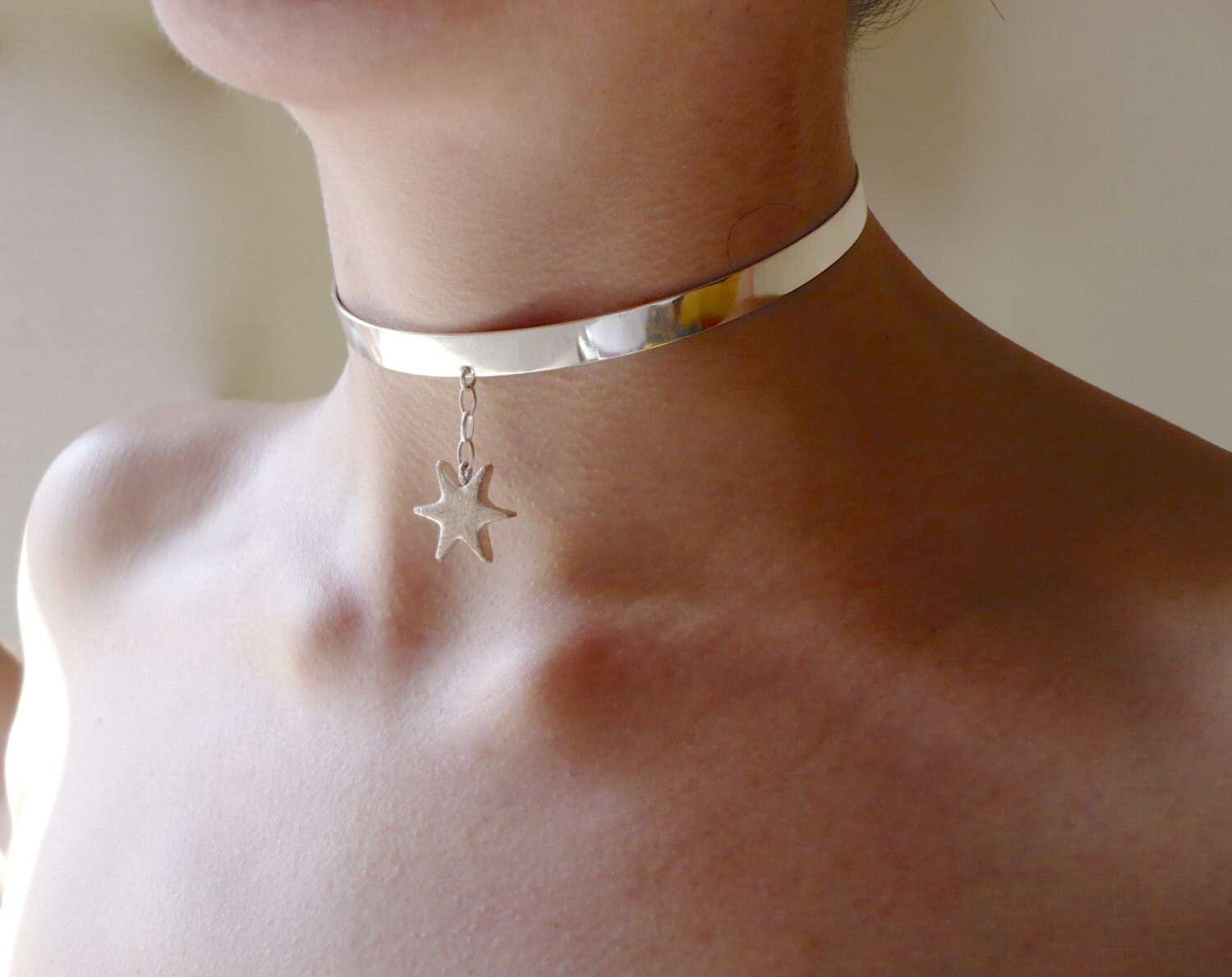 sterling silver collar with star