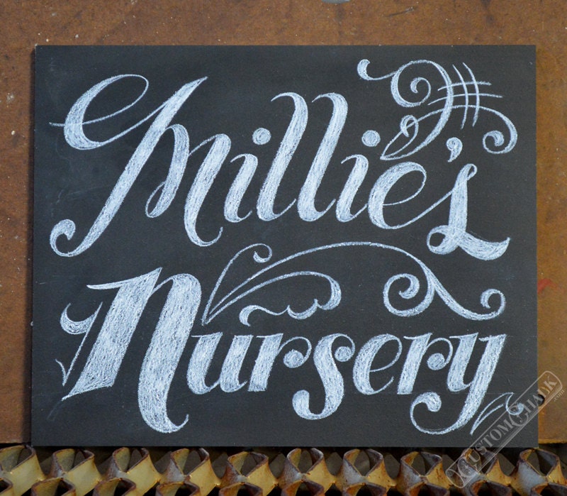 Custom Personalized Nursery Sign Hand drawn Nursery Sign