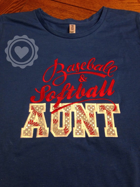 Baseball & Softball Aunt TShirt Bling Sparkle Baseball