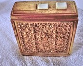 Vintage German Table Cigarette Dispenser Holder Match Holder With Striker With gold tone Metal with Cherubs Design