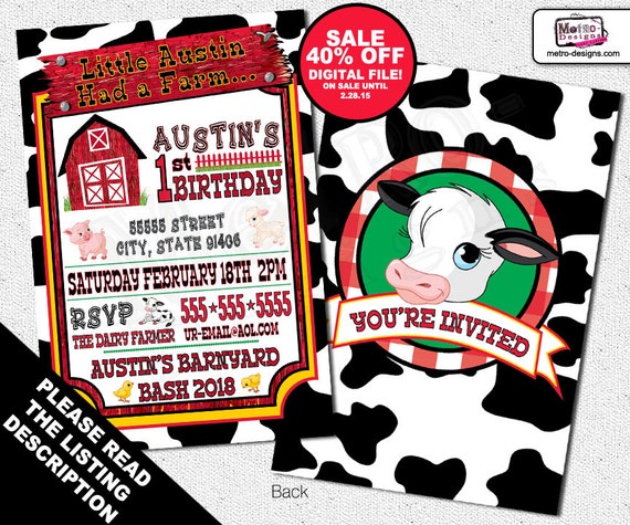 SALE - Barnyard Invitations, Invitations, Invitation, Farm Invitations, Animal Invitations, Farm Animal Invitation, Farm Birthday, Barnyard Il_570xn