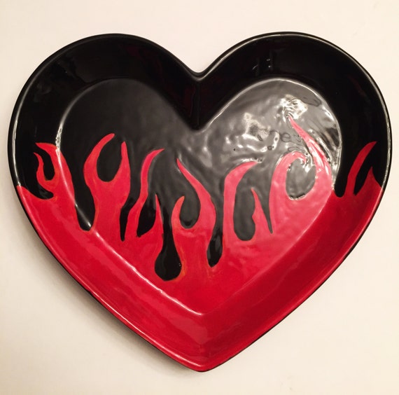 Items similar to Heart Plate, valentines plates, ceramic serving plate