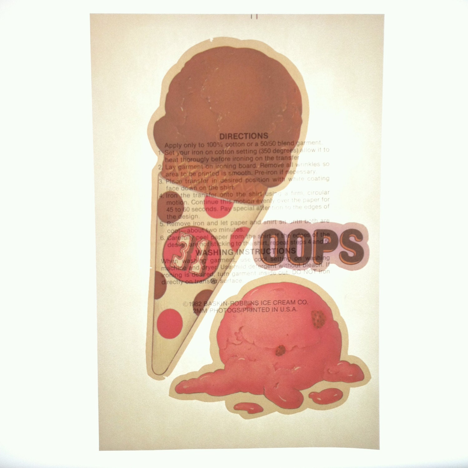 Vintage BaskinRobbins Ice Cream 1982 Unused by vintagebaron