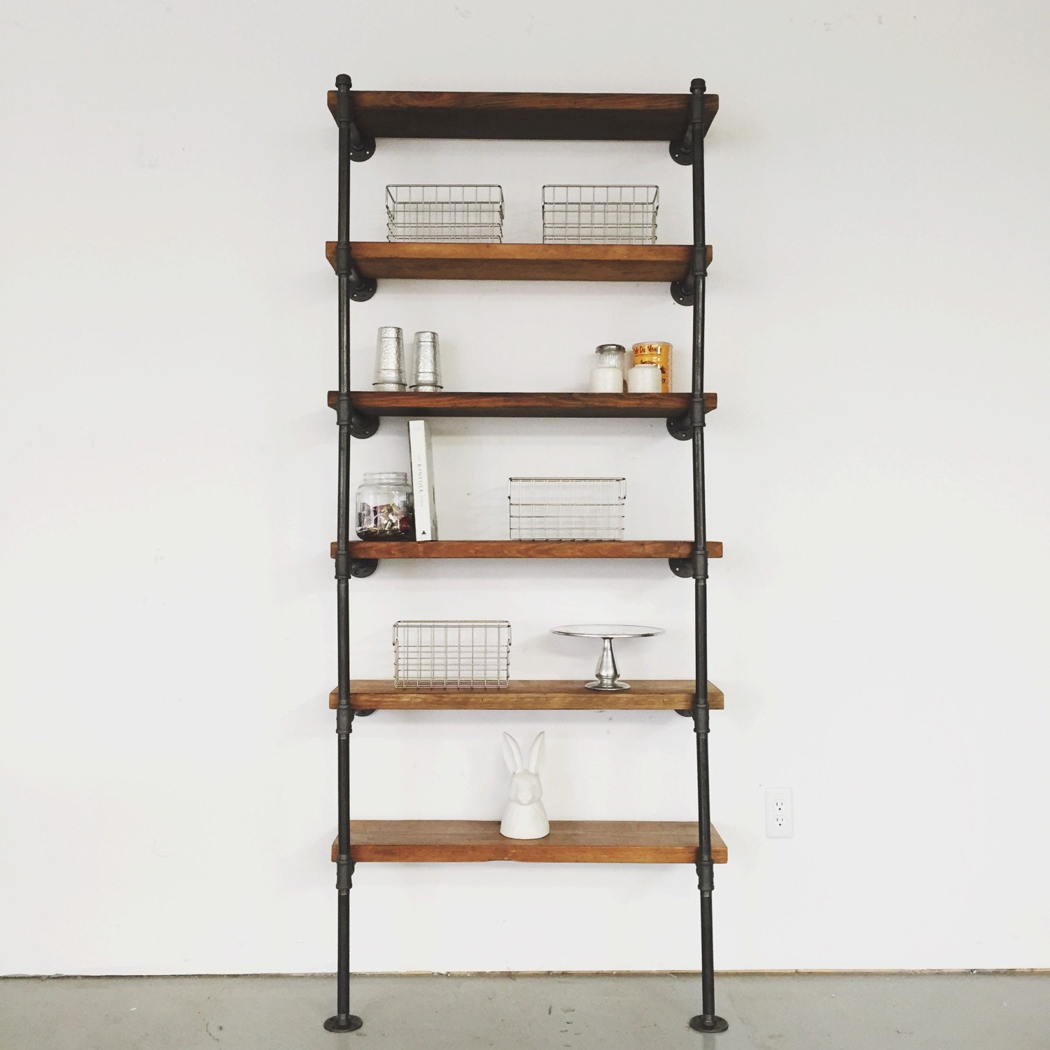 Wall Mount Industrial Shelving Unit by TylerKingstonWoodCo on Etsy