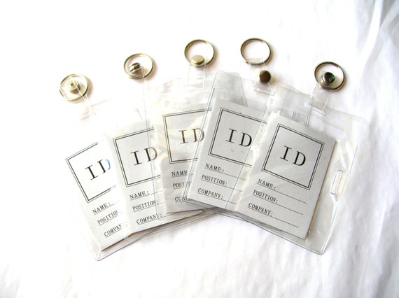 5 Blank ID Badges ID Badge Lot