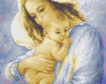 Mother And Baby Child Cross Stitch Kit 15 x 20cm Luca S G537