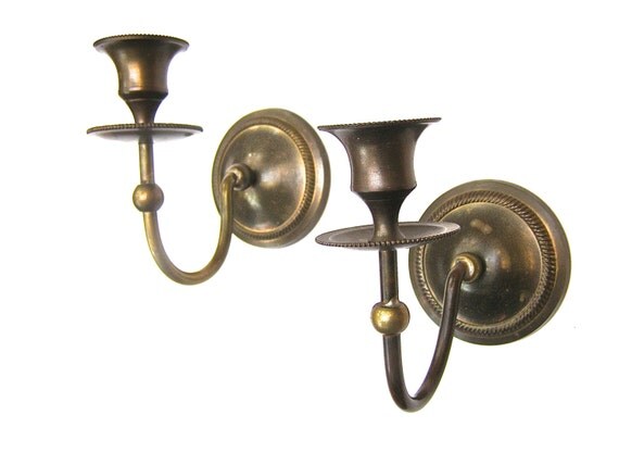 Wall Candle Sconces Bronze Wall Candle by FunkAndMoreVintage