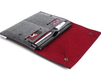 iPad Pro 10.5 inch organiser, iPad Pro 9.7 Case, iPad Pro 12.9 Case, iPad Mini, iPad Air, iPad Sleek Case- Charcoal Grey & Deep Red