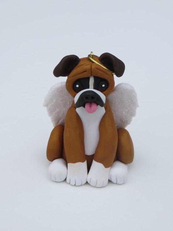 boxer dog angel statue