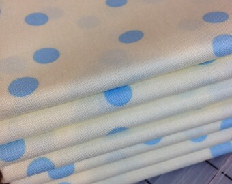 Barcelona by Zen Chic- 1 FAT QUARTER cut of Moda Fabrics - cream with pale blue random dots