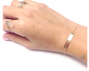 Medical ID Bracelet, Gold Bar Personalized Bracelet, Medical ID Bracelets, ID Bracelet, Gold Bar Bracelet, Medical Bracelet