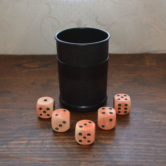 vintage dice with cups Vintage  cup dice Yahtzee