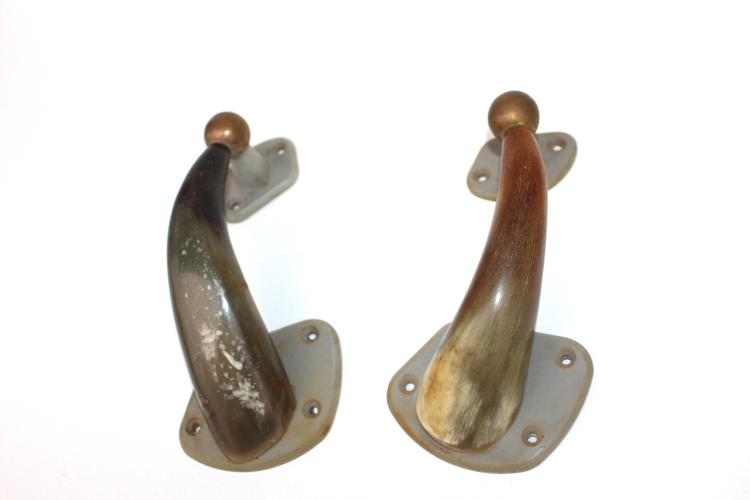 Animal horn door handles Horn door pulls Soviet vintage horn decor Horn