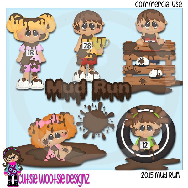 2015 Mud Run Clip art Clipart Graphics Commercial Use from ...