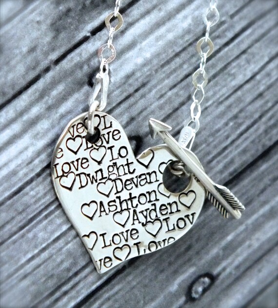 Mother and Child Necklace Personalized Mother's by TheSilverWing
