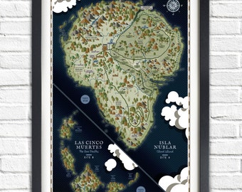 Jurassic Park - Isla Nublar Map - 19x13 Poster