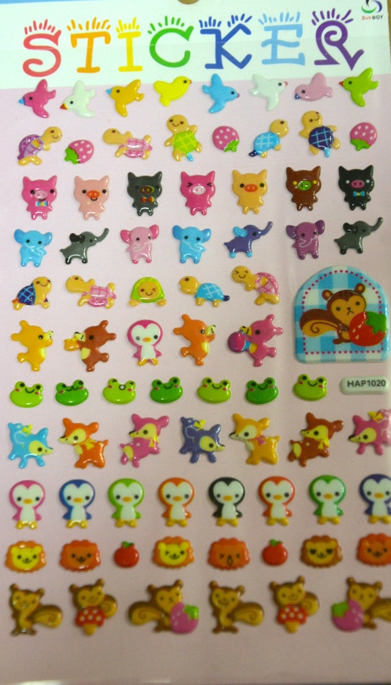 Japanese / Korean Puffy Sticker Cute Animals by CollectingLife