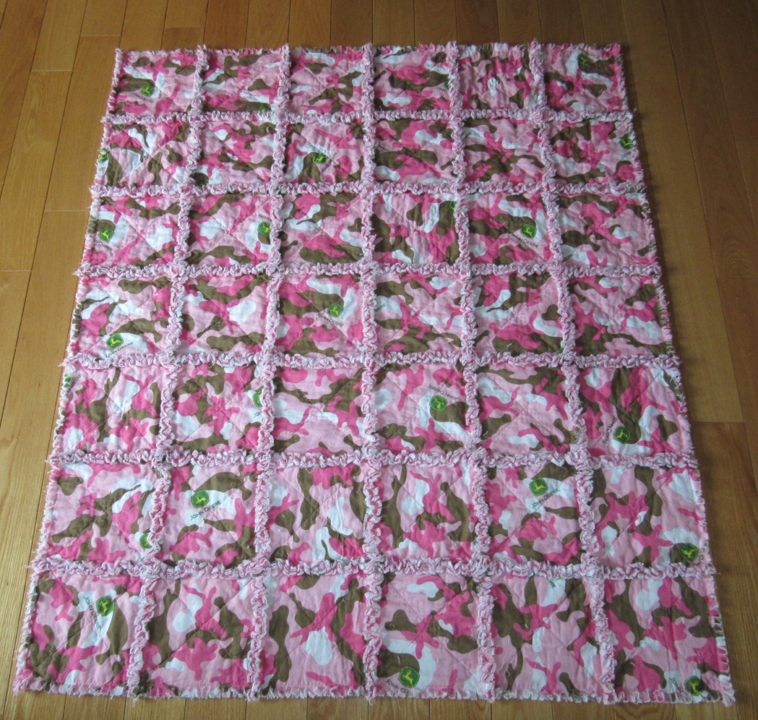 Pink Camo JOHN DEERE fabric Crib Bedding Baby or by 1723diane