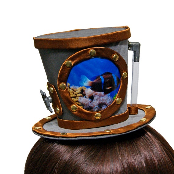 Nautical Steampunk Aquarium Porthole Top Hat - Made to Order by SheenasBellaBows steampunk buy now online
