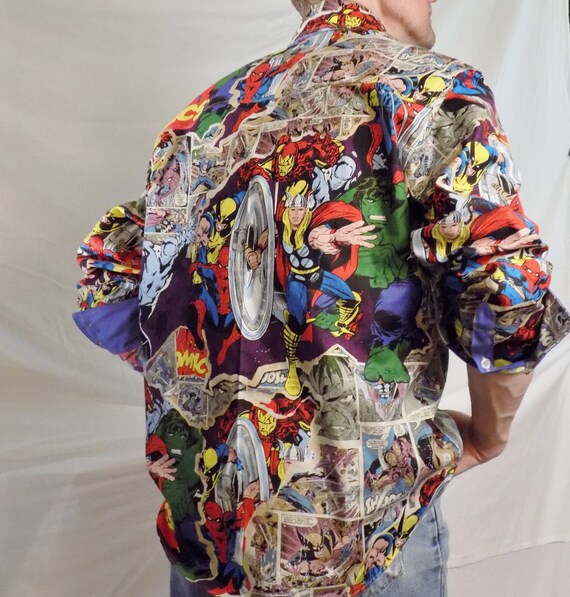 Madd Aynts Marvel Comics inspired Handmade Oxford Button Down