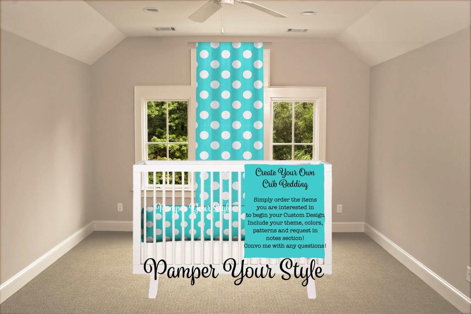 Custom Nursery Baby Bedding Design Your Own by PAMPERYOURSTYLE