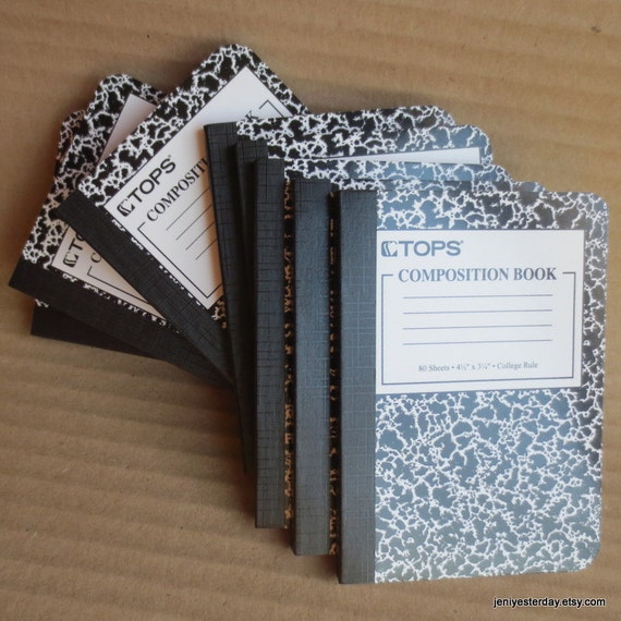 Set of 8 Mini Composition Books Craft Supply Journal