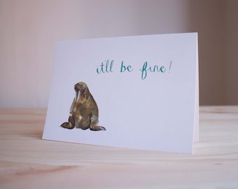 Optimistic Walrus - Greetings Card