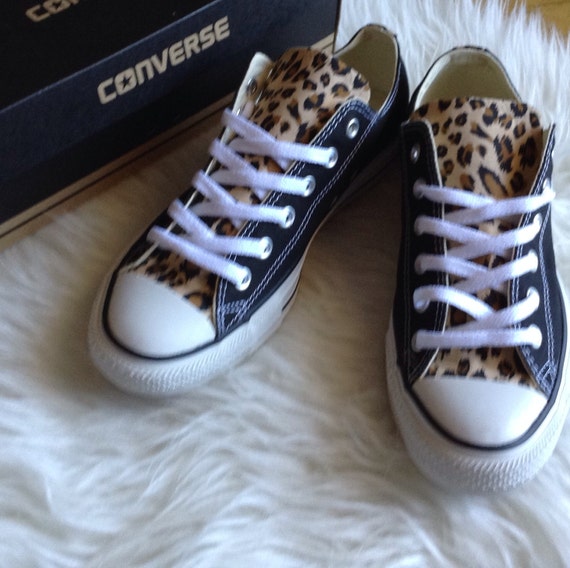 Leopard Print Converse by ChaoticMayhem on Etsy