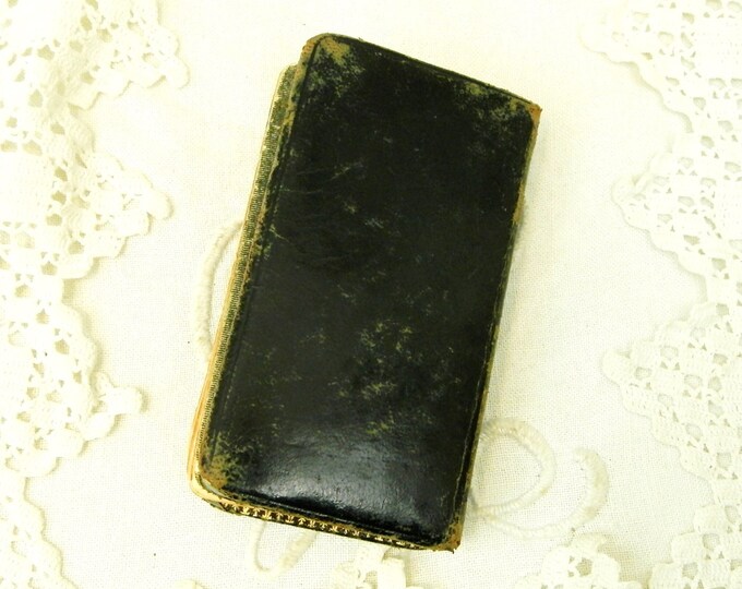 Small Antique French Leather Bound Religious Book, Liturgical Book of the Roman Rite with a Art Nouveau Motif / French Decor / Shabby Chic