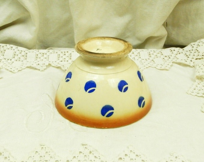 Chippy Antique Farmhouse Ceramic K et G Luneville Café au Lait Bowl / Vintage French Country Decor Coffee Bowl, Country Farmhouse Decor