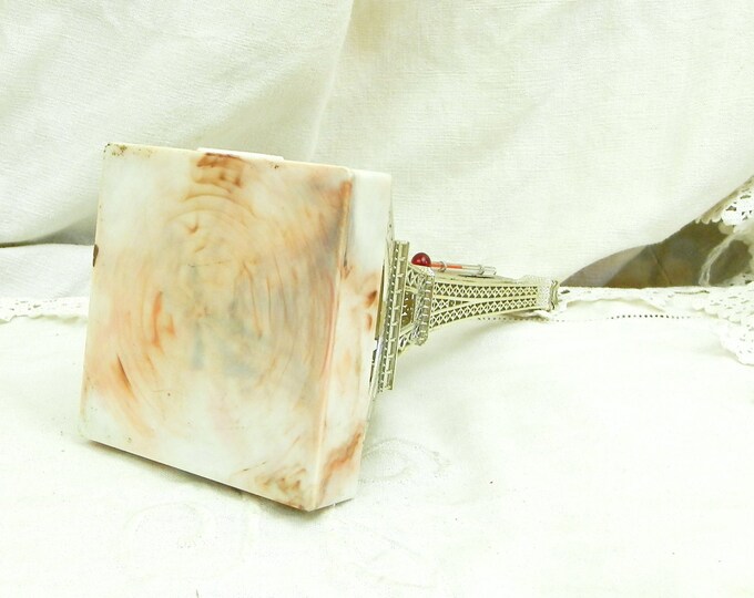 Vintage 1960s / 1970s Souvenir of Paris Tour Eiffel Statue with Thermometer, Retro 60s French Parisian Decor, Mid Century from France