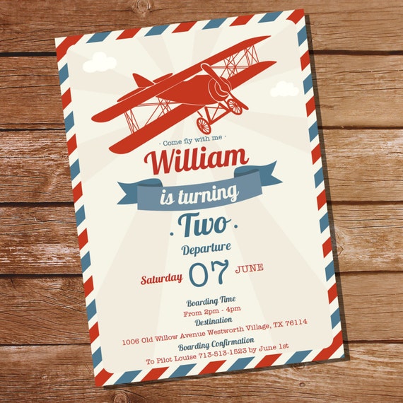 Vintage Airplane Invitation 10