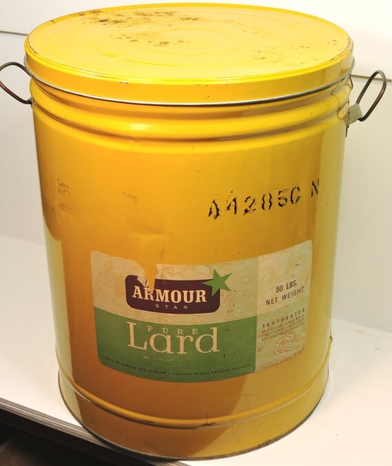 Vintage Yellow Armour Star Lard Advertising Can by