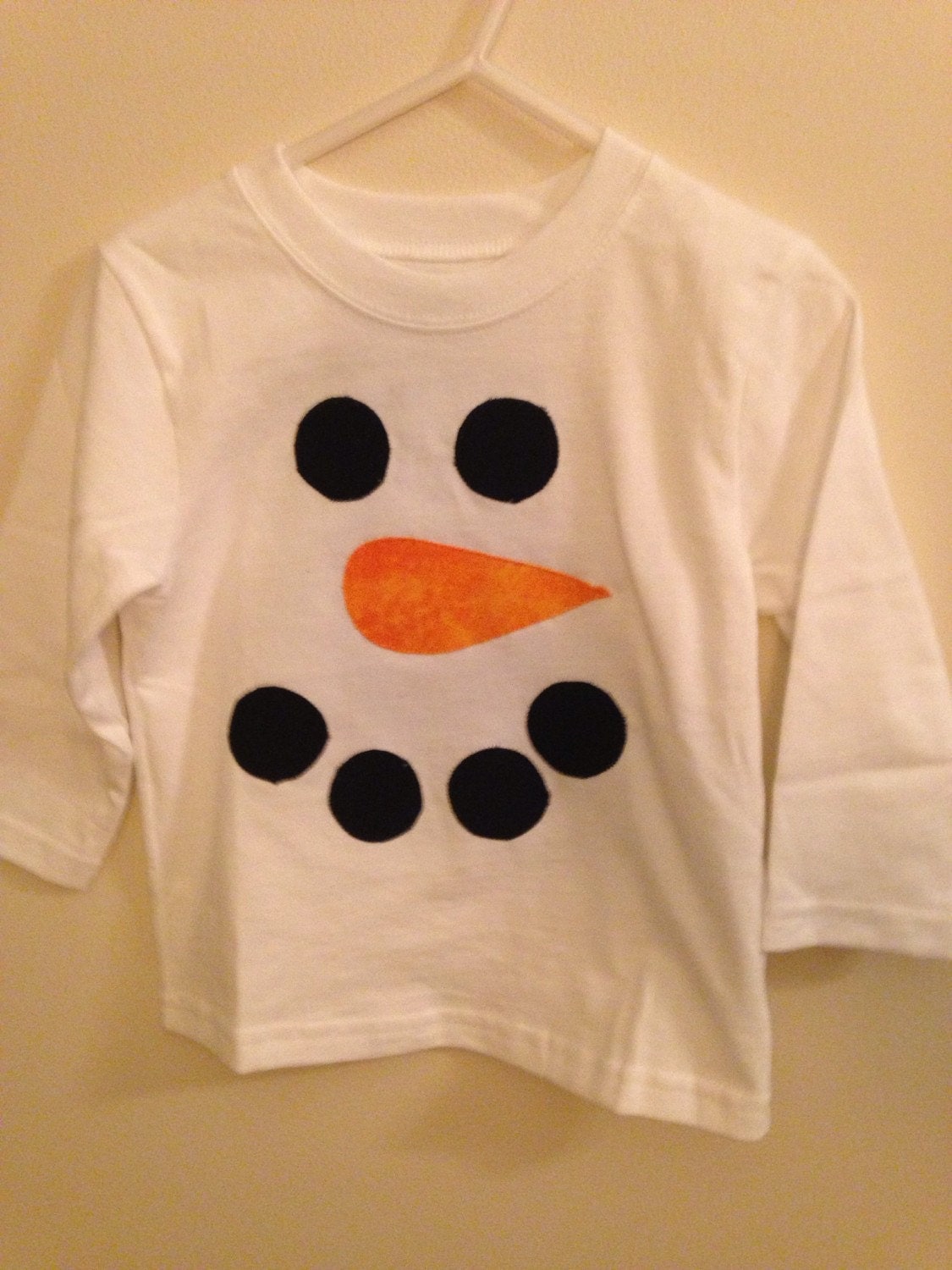 Boys Toddler White Snowman Shirt 12 month 18 month by ChubbyFeets