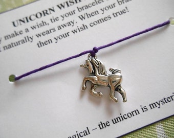 Unicorn Wish Bracelet - Wish Bracelet - Unicorn Bracelet - Party Favor - Wishing Bracelet - Unicorn Charm Bracelet - Consultant Gift