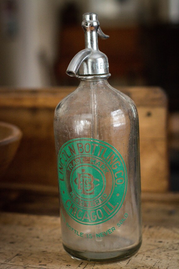 Vintage Glass Seltzer Bottle Chicago by MRCG on Etsy