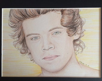 Items Similar To Harry Styles Pencil Drawing On Etsy