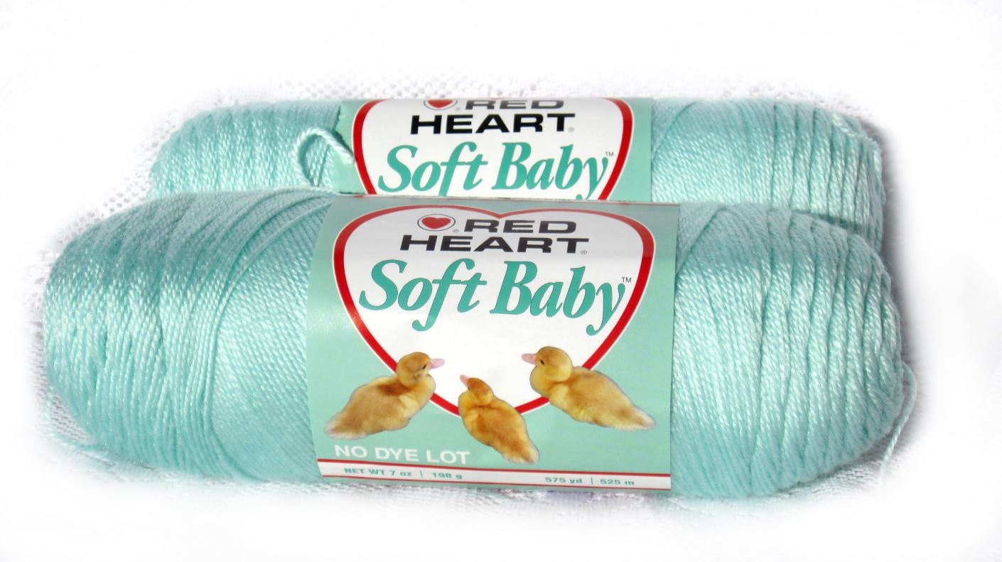 Yarn Red Heart Soft Baby New Mint Knit Crochet