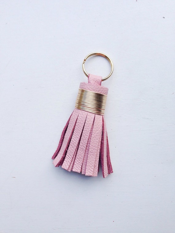 Classic Mini Blush Pink Tassel Keychain